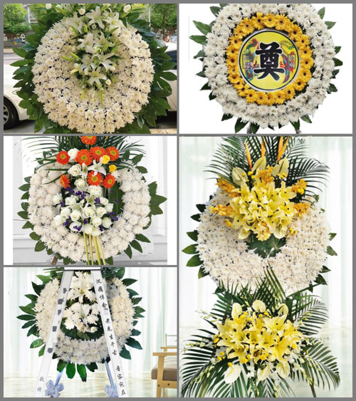 湖北孝感市应城市城北街道白马村花圈速递